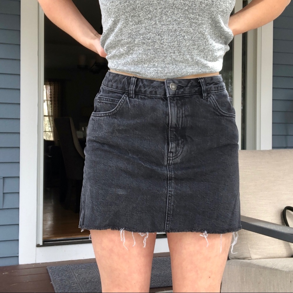 black denim skirt